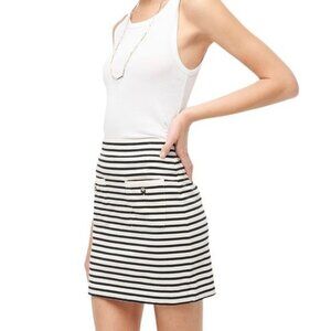 J. Crew Mini Skirt in Stripe Black and Ivory Size Medium NWT